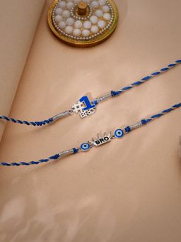 GIVA - 925 Silver Brushstrokes Of Love 2 Rakhis with Roli Chawal