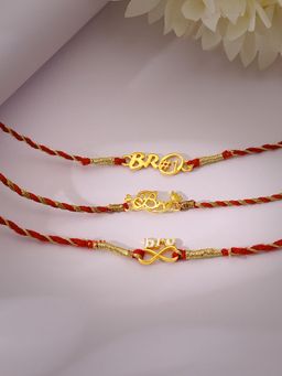 GIVA - 925 Silver The Bro-Approved 3 Rakhis with Roli Chawal
