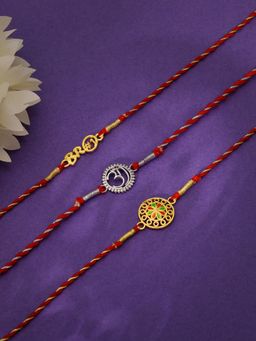 GIVA - 925 Silver Sibling Rivalry Survival 3 Rakhis with Roli Chawal