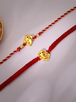 GIVA - 925 Silver Tie The Knot Of Brotherhood 2 Rakhis with Roli Chawal