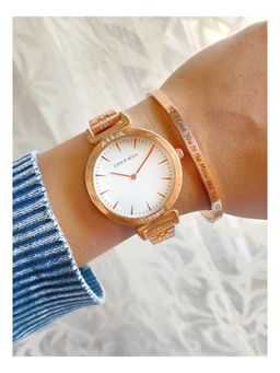 Joker and Witch - Joker & Witch Petite White Dial Stack Watch With Bracelet For Women (Pack of 2) (JWBS130)