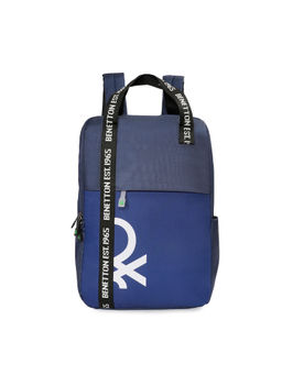 United Colors of Benetton - Salerno Unisex Polyster 15L Laptop Backpack - Blue & Grey