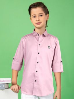 MASHUP - Boys Purple Solid/Plain Shirt