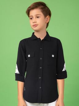 MASHUP - Boys Black Printed Shirt