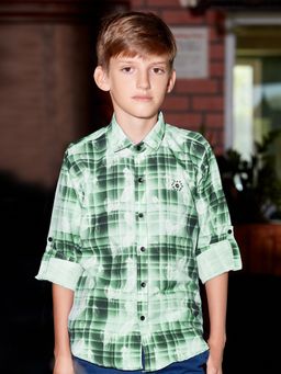 MASHUP - Boys Green Printed Shirt