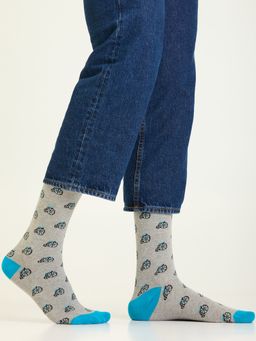 Mint & Oak - Grey Printed The Cycle Crew Socks