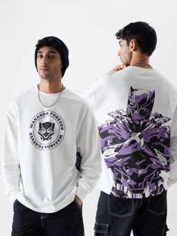 The Souled Store - Black Panther: The Warrior Men Oversized Full Sleeve T-shirts