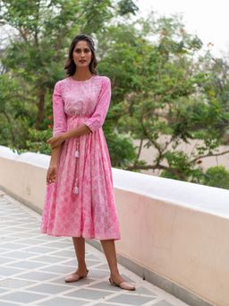 KIKU - Blush Anarkali Dress