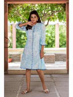 KIKU - Breezy Block Printed Shirt Dress