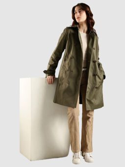 Tommy Hilfiger - Olive Solid Coatscoat and Belt