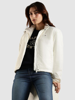 Tommy Hilfiger - White Solid Puffer Jacket
