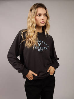 American Eagle - Brown Solid Regular Fit Sweatshirt