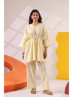 Scakhi - Yellow Striped Printed Co-Ord Set