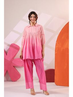 Scakhi - Pink Mul Cotton Ombre Co-Ord Set