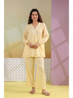Scakhi - Butter Yellow Solid Mul Cotton Co-Ord Set