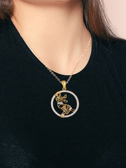 LuxeVogue - 925 Silver Indian Classical Dancer Girl Pendant Necklace