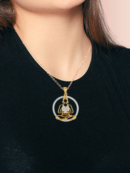 LuxeVogue - 925 Silver Yoga Pose Girl Pendant