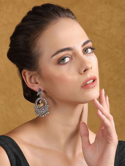 Auraa Trends - Stone Studded Swan Design Drop Earring