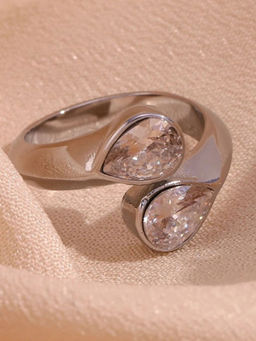 Inaya Accessories - 18Kt Gold Plated Water Drop Chunky Statement Ring Selene