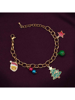 Palmonas - Christmas Charm Golden Bracelet For Womens