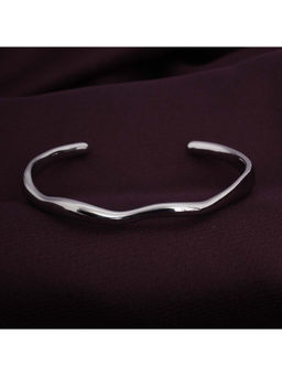 Palmonas - Classic Silver Wave Cuff Bracelet For Womens