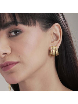 Palmonas - Statement Gold Stud Earring For Womens