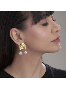 Palmonas - Smooth Conch Imitation Pearl Drop Earring For Womens