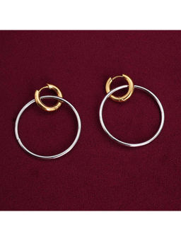 Palmonas - Double Hoop Earring With Gold Accents For Womens