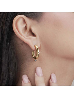 Palmonas - Chic Dual Tone Hoop Earring For Womens