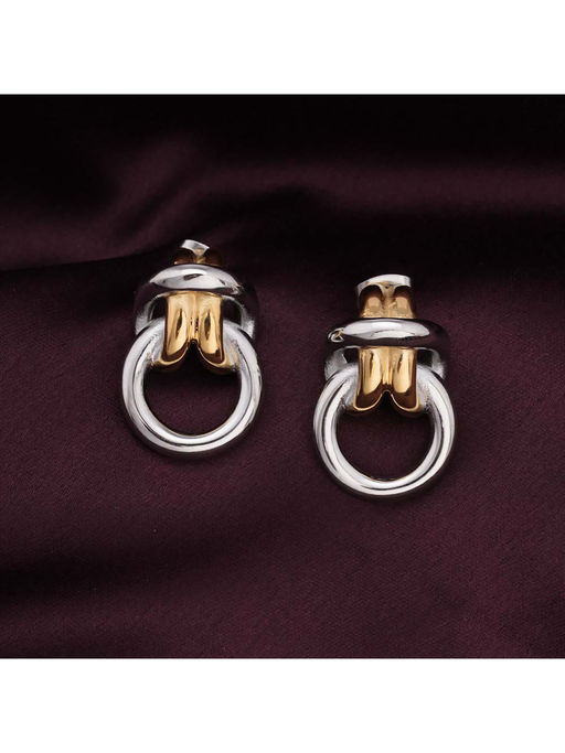 Palmonas Knotted Gold Multicolored Stud Earring For Womens