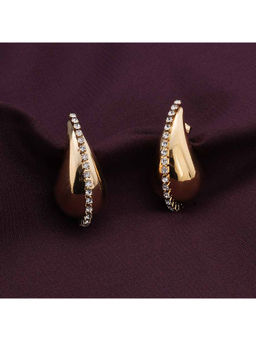 Palmonas - Dewdrop Delight Gold Stud Earring For Womens