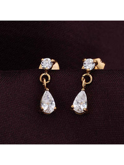 Golden Dewdrops Earring For Womens