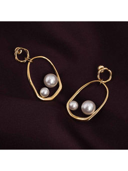 Palmonas - Golden Pearl Drop Earring For Womens