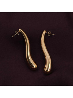 Palmonas - Long Gold Drop Earring For Womens