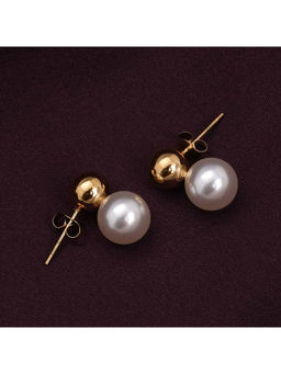 Palmonas - Nautica Dome Pearl Drop Earring For Womens