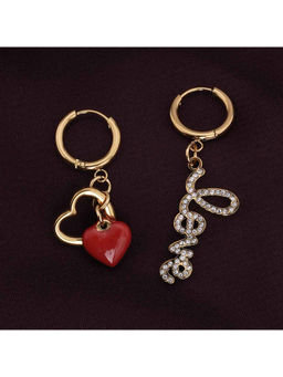 Palmonas - Love Dose Mismatch Drop Earring For Womens