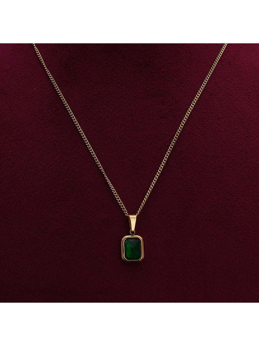 Palmonas Everyday Exquisite Green Stone Gold Necklace For Womens