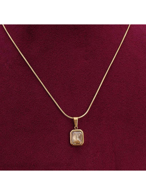 Palmonas Everyday Exquisite Yellow Stone Gold Necklace For Womens