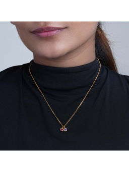 Palmonas - 925 Sterling Silver Dual Charm Colorstone Pendant For Womens