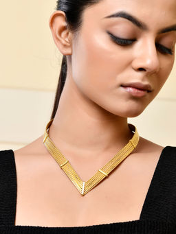 Silvermerc Designs - Gold Plated Multi-Strand V-Shaped Necklace