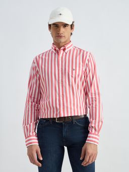 GANT - Men Red Pure Cotton Regular Fit Stripes Shirt