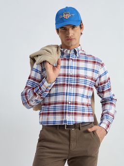 GANT - Men Red Pure Cotton Regular Fit Checks Shirt