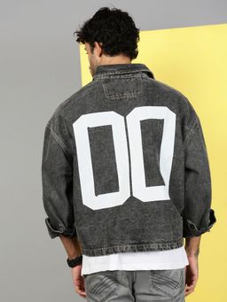 Voxati - Men Grey Denim Oversized Fit Solid Shirt