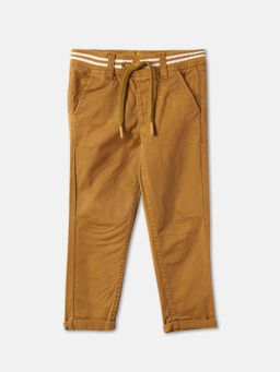 R&B - Mustard Yellow Solid Relaxed Boys Trousers