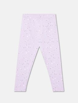 R&B - Lavender Floral Printed Girls Leggings