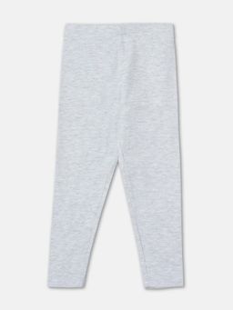 R&B - Grey Solid Fitted Girls Leggings