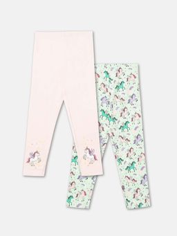 R&B - Girls Printed Fitted Leggings (Pack of 2)