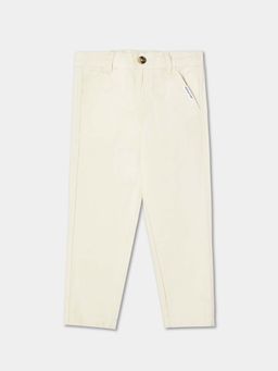 R&B - Beige Solid Relaxed Boys Trousers