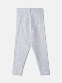 R&B - Grey Solid Fitted Girls Leggings
