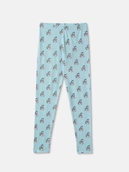 R&B - Blue Graphic Printed Fitted Girls Leggings